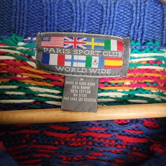 Vintage 80s bold print cardigan sweater - Picture 4 of 4